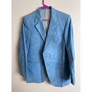 Vintage 80s Ultra Suede Western Jacket Blue Texas Style M/L
